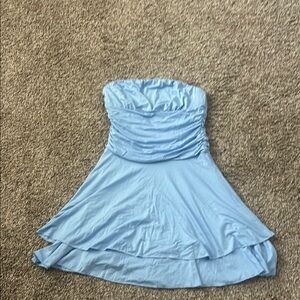 Chic Strapless Light Blue Dress